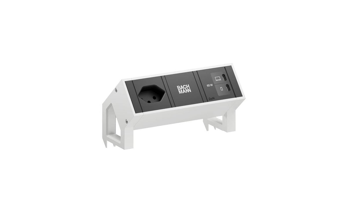 DESK2 1xT13 1xUSB C/C 65W 0,2m RAL9010