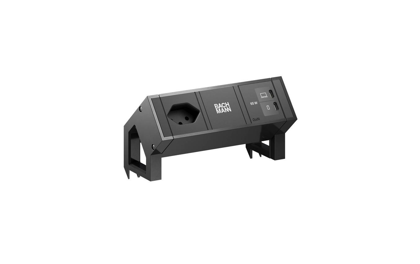 DESK2 1xT13 1xUSB C/C 65W 0,2m RAL9005
