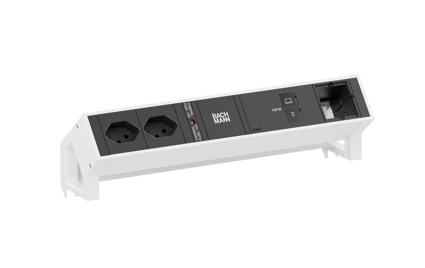 DESK2 2xT13 1xUSB C 100W 1xCM 0,2m RAL9010