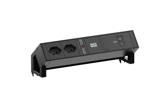 DESK2 2xT13 1xUSB C/C 100W 0,2m RAL9005