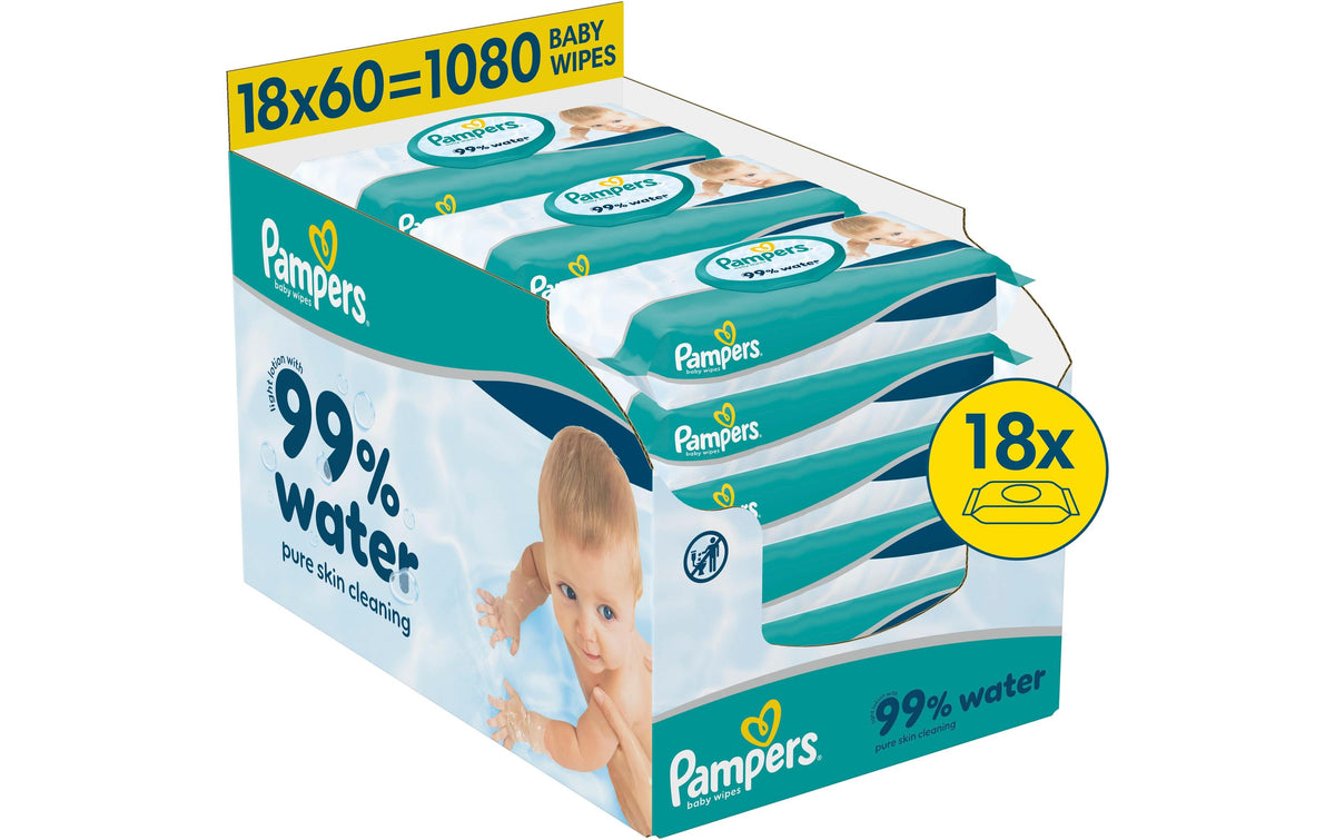 Pampers Feuchte Tücher 99% Wasser 18x60