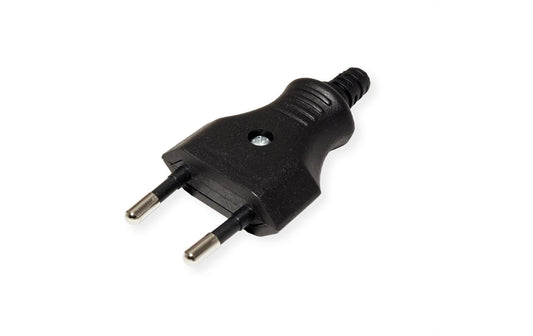 Bachmann | Euroflachstecker 2,5A / 250V schwarz | mit Schraubanschluss