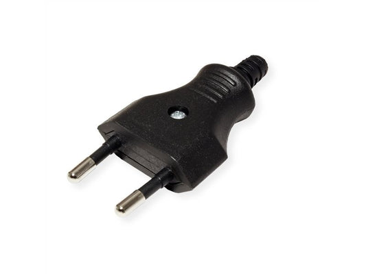 Bachmann | Euroflachstecker 2,5A / 250V schwarz | mit Schraubanschluss