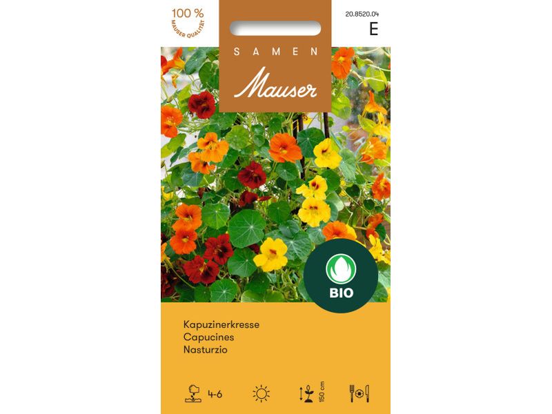 Samen Mauser | Kapuzinerkresse | 2.5 g ca. 2-3 m2 Bio-Knospe