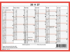 Simplex | Wandkalender 2027 ohne Namenstage | A5 Querformat, rot/weiss