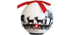 creanorm | CN Weihnachtskugel Scherenschnitt LED | Glas, inkl. 3xLR44 Batterien