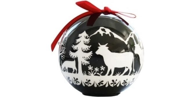 creanorm | CN Weihnachtskugel Scherenschnitt LED | Glas, inkl. 3xLR44 Batterien