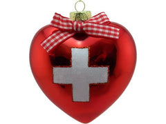 creanorm | CN Weihnachtskugel Herz Schweizerkreuz | Glas