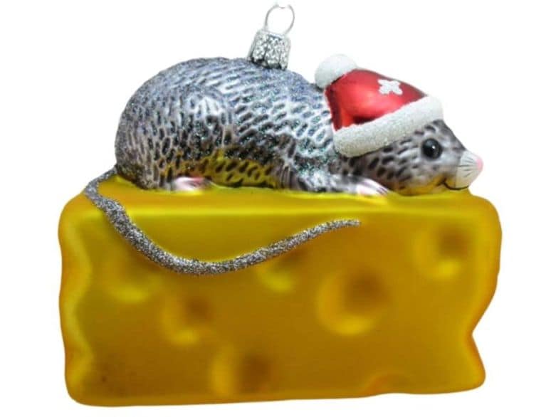 creanorm | CN Weihnachtskugel Maus auf Käse | Glas