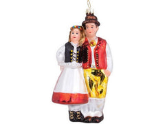 creanorm | CN Weihnachtskugel Paar mit Tracht | Glas