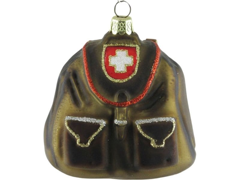 creanorm | CN Weihnachtskugel Rucksack mit CH-Kreuz | Glas