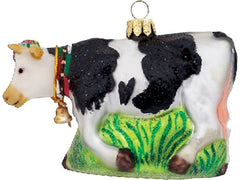 creanorm | CN Weihnachtskugel Kuh mit CH Kreuz | Glas