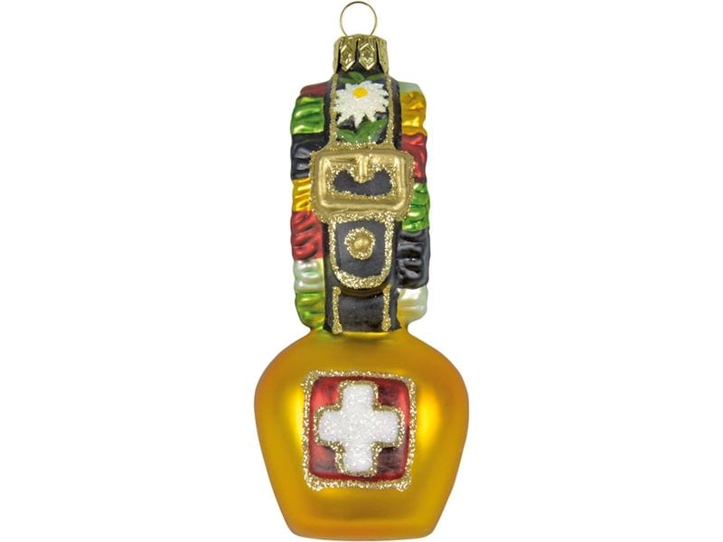 creanorm | CN Weihnachtskugel Glocke m.Schweizerkreuz | Glas