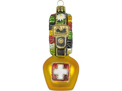 creanorm | CN Weihnachtskugel Glocke m.Schweizerkreuz | Glas