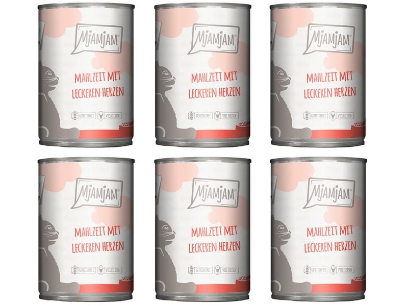 Mjamjam | Cat Dose leckere Mahlzeit KIT | Mahlzeit mit Herzen 6x400g