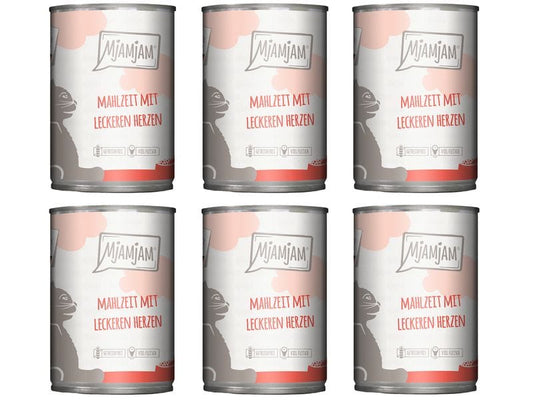 Mjamjam | Cat Dose leckere Mahlzeit KIT | Mahlzeit mit Herzen 6x400g