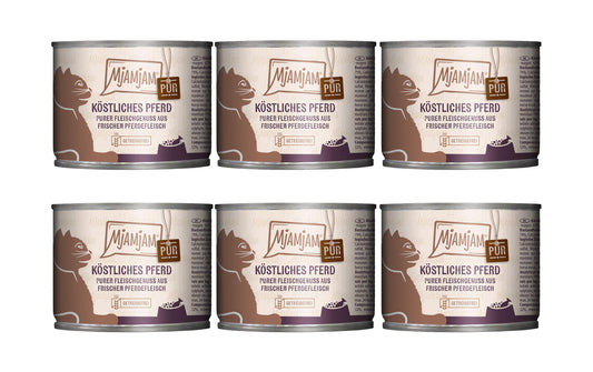 Mjamjam | Cat Dose pur.Fleischgen. KIT | köstliches Pferd pur 6x200g