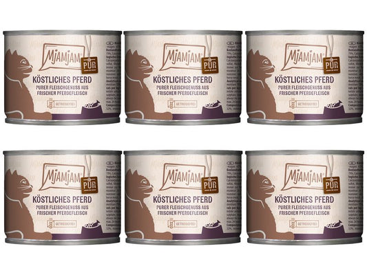 Mjamjam | Cat Dose pur.Fleischgen. KIT | köstliches Pferd pur 6x200g