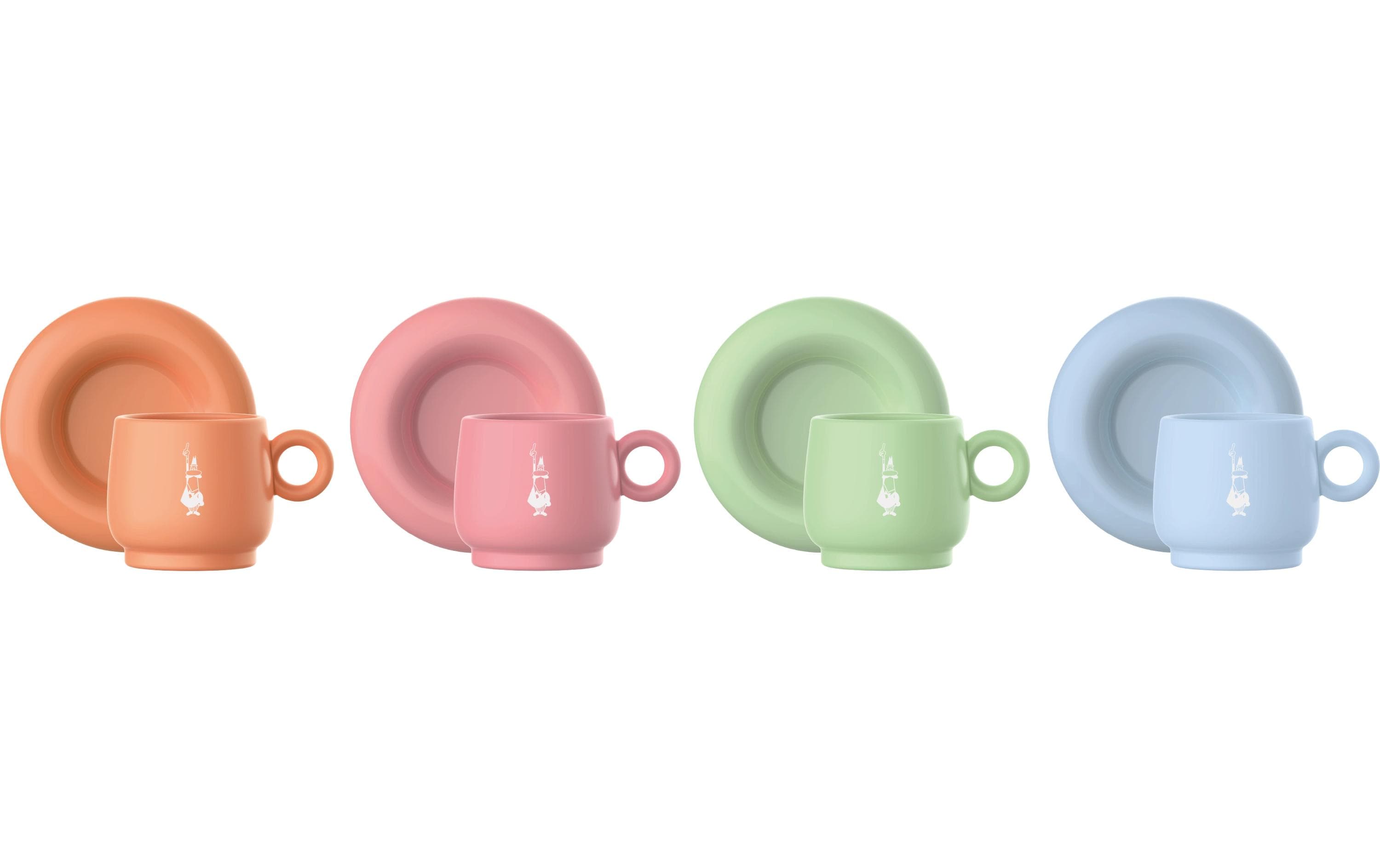 Bialetti Tassen Set grün,orange,blau, pink
