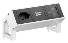DESK2 1xT13 1xUSB C/C 45W 0,2m INOX