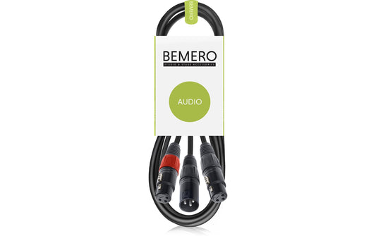 Bemero BAC4142-150BK XLRm - 2x XLRf 1.5m