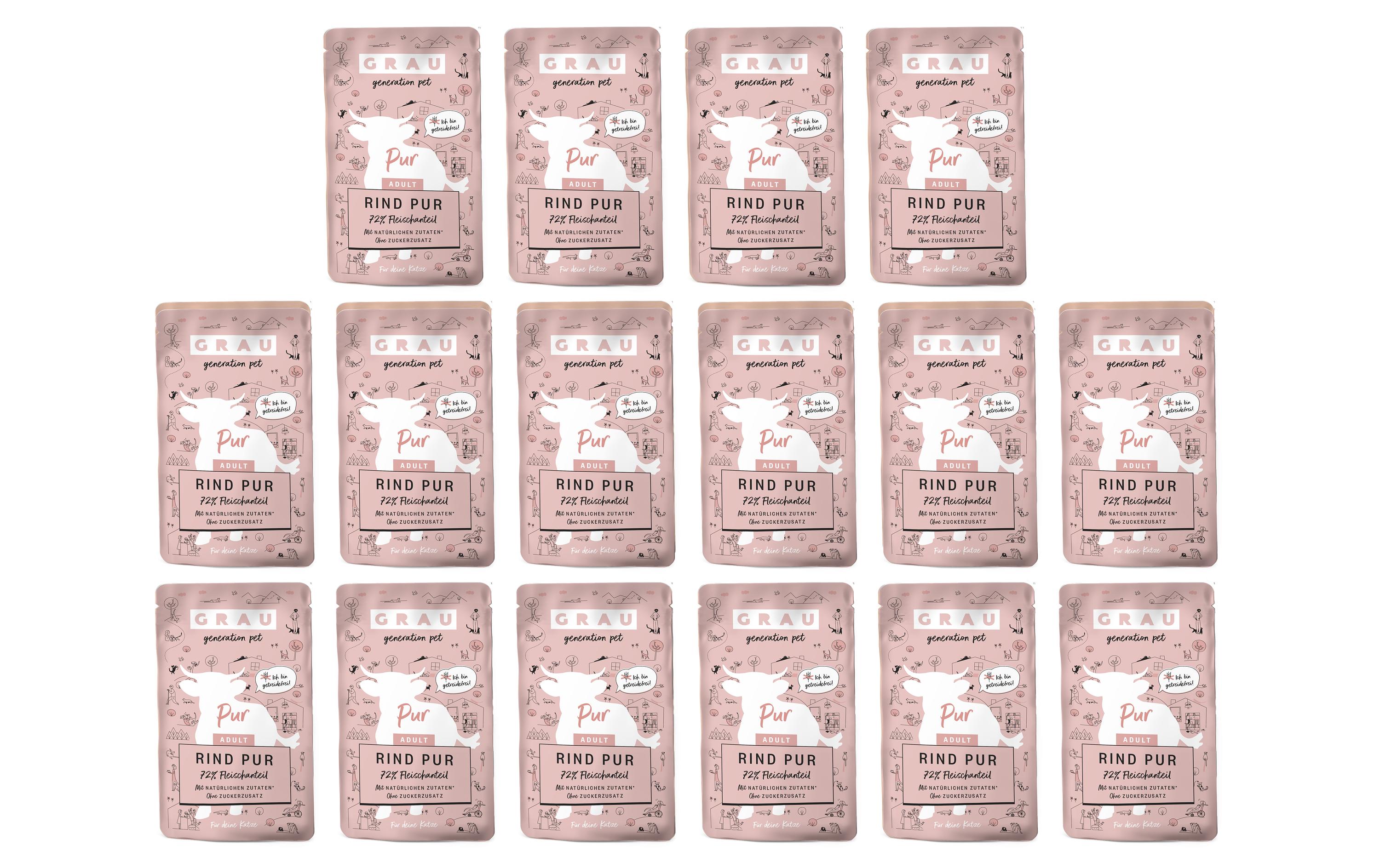 Grau Cat Rind pur 16x125g KIT