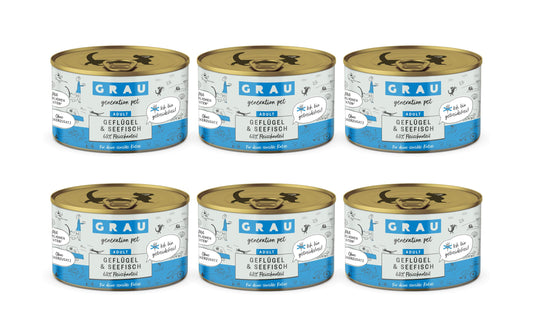 Grau Cat Geflügel + Seefisch 6x200g KIT