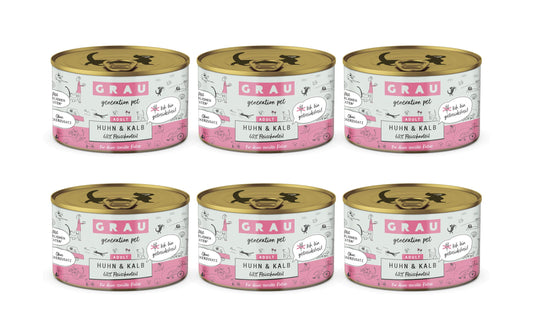 Grau Cat Huhn + Kalb 6x200g KIT