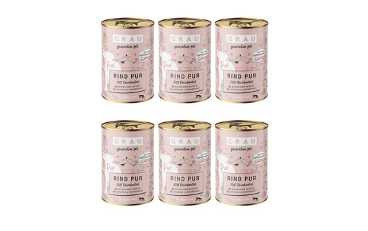 Grau Dog Rind Pur 6x400g KIT