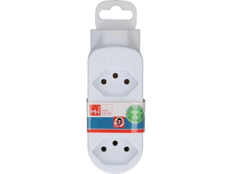 Max Hauri | Abzweigstecker ADAPT 3+1x Typ 13 | weiss drehbar Green+Fair