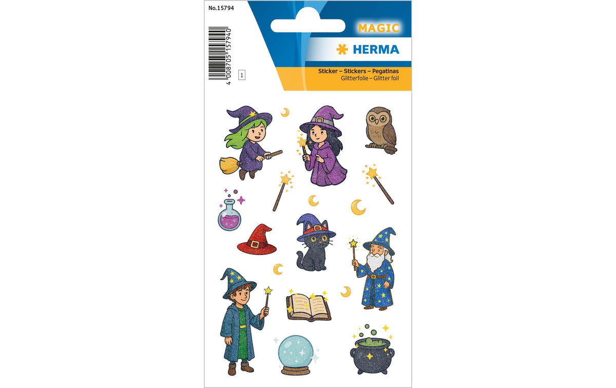 Herma Sticker Hexen Zauberer beglimmert