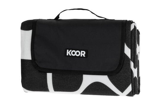 KOOR | Picknickdecke Ornamental schwarz | 135 x 160cm , 100% Polyester