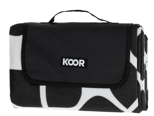 KOOR | Picknickdecke Ornamental schwarz | 135 x 160cm , 100% Polyester