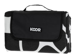 KOOR | Picknickdecke Ornamental schwarz | 135 x 160cm , 100% Polyester