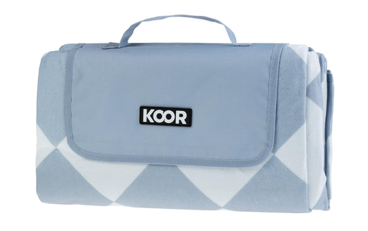 KOOR | Picknickdecke Diamond blau | 135 x 160cm , 100% Polyester