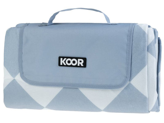 KOOR | Picknickdecke Diamond blau | 135 x 160cm , 100% Polyester