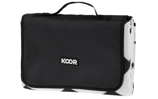 KOOR | Picknickdecke Diamond schwarz | 150 x 200cm , 100% Polyester