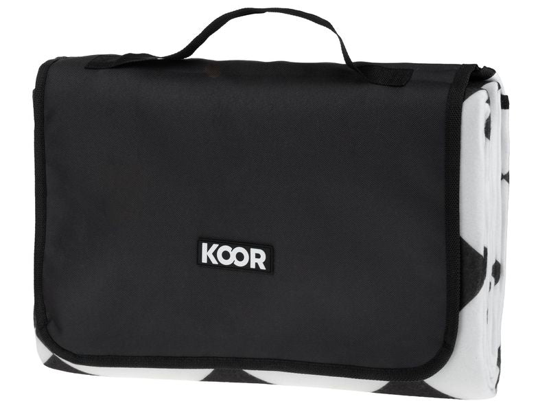 KOOR | Picknickdecke Diamond schwarz | 150 x 200cm , 100% Polyester