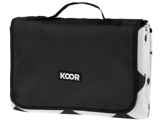 KOOR | Picknickdecke Diamond schwarz | 150 x 200cm , 100% Polyester