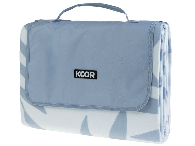 KOOR | Picknickdecke Leaves blau | 200 x 250cm , 100% Polyester