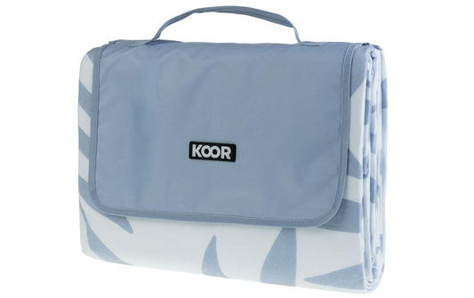 KOOR | Picknickdecke Leaves blau | 200 x 250cm , 100% Polyester