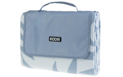 KOOR | Picknickdecke Leaves blau | 200 x 250cm , 100% Polyester