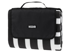 KOOR | Picknickdecke Stripe check schwarz | 200 x 250cm , 100% Polyester