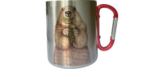 creanorm | CN Tasse Murmelier 330 ml | Edelstahl, Silber, 8x9 cm (DxH)
