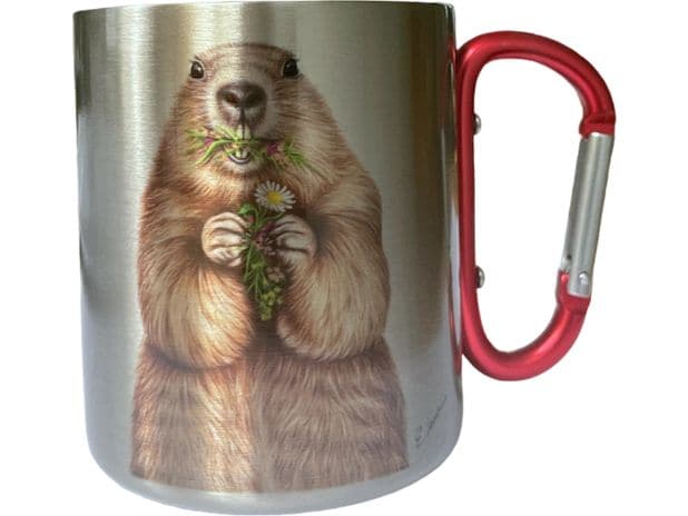creanorm | CN Tasse Murmelier 330 ml | Edelstahl, Silber, 8x9 cm (DxH)