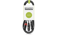 Bemero BAC4043-150BK XLRf - 2x XLRm 1.5m