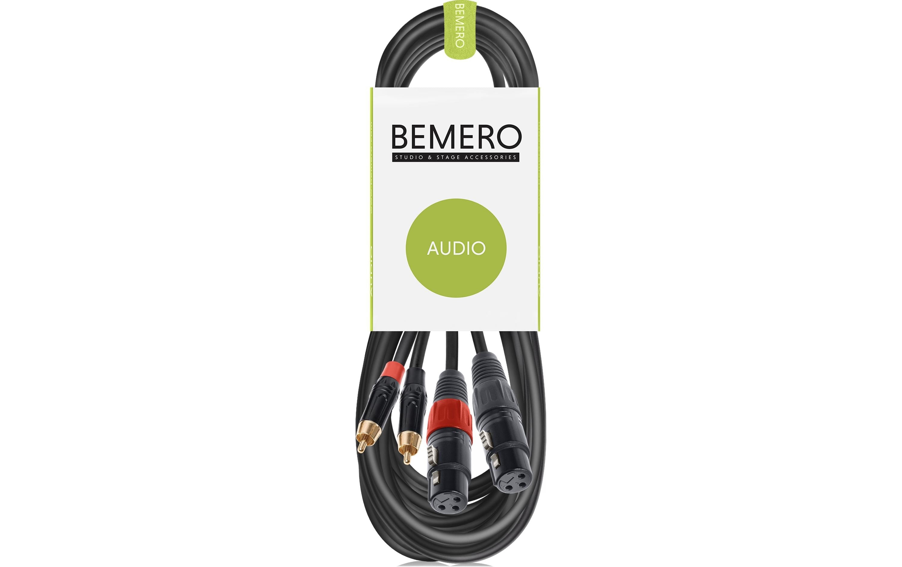 Bemero BAC2544-600BK 2x XLRf - 2x RCAm 6m