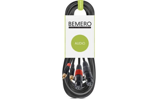 Bemero BAC2544-1000BK 2x XLRf - 2x RCAm 10m