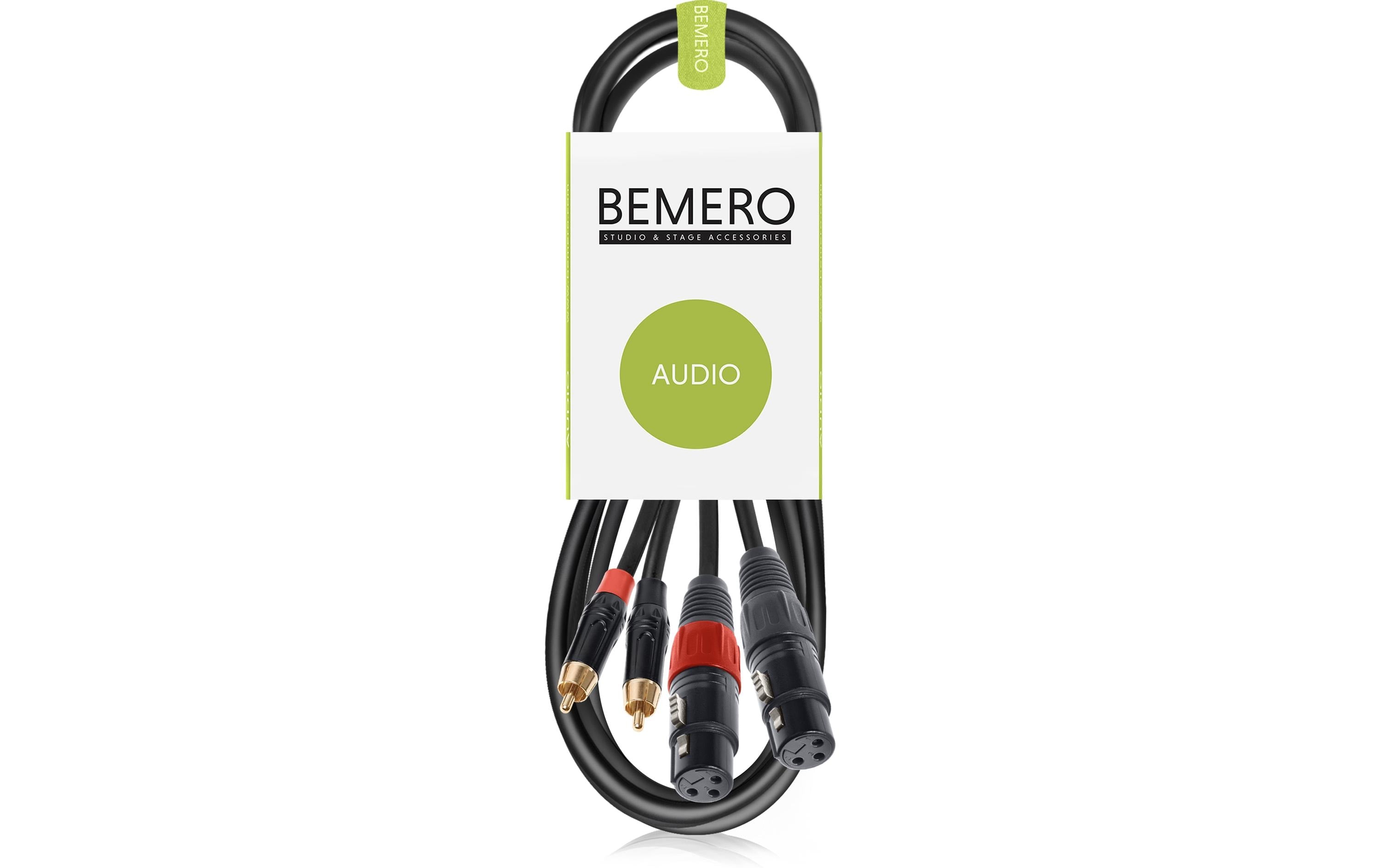 Bemero BAC2544-150BK 2x XLRf - 2x RCAm 1.5m