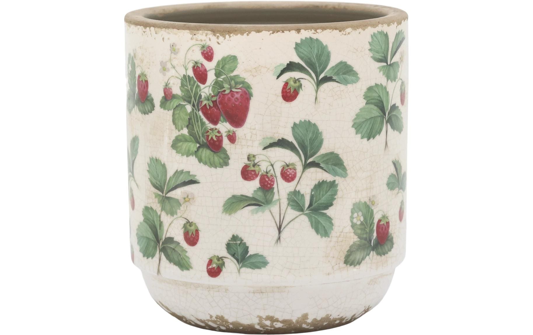 Chic Antique Übertopf mit Erdbeeren